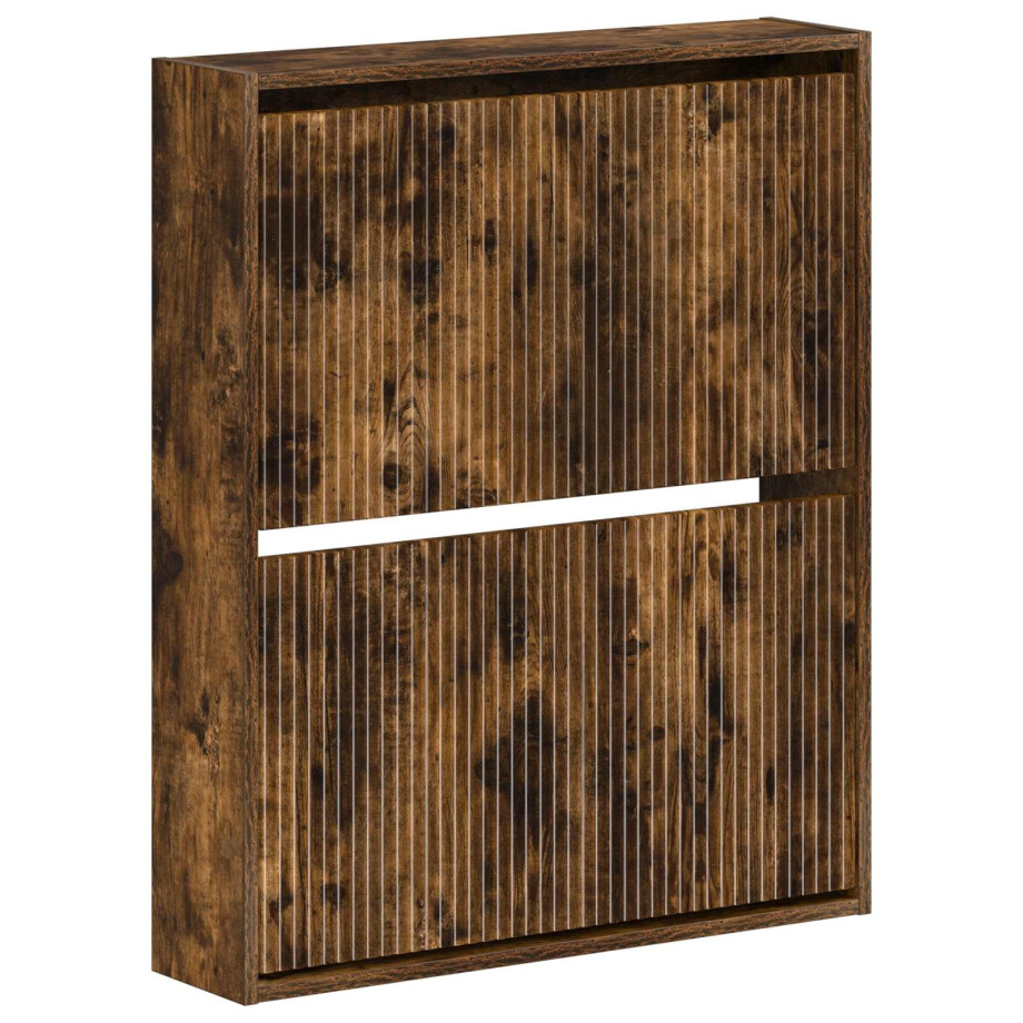 vidaXL Wandgemonteerde Schoenkast ARNHEM 71 x 17 x 86 cm Bewerkt hout afbeelding 1