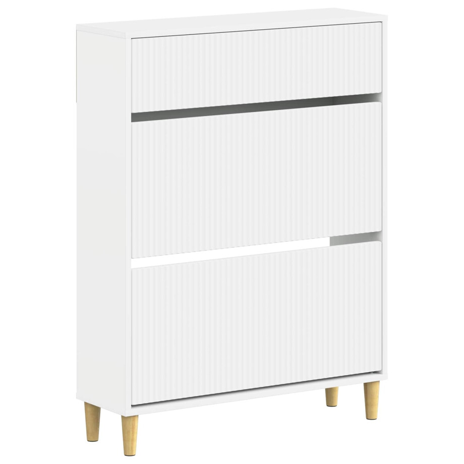 vidaXL Schoenenkast ARNHEM 78 x 24 x 103 cm Bewerkt hout Wit afbeelding 1