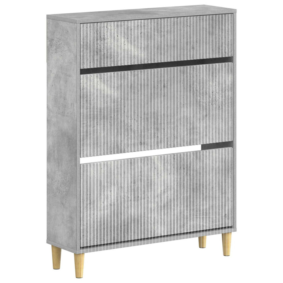 vidaXL Schoenenkast ARNHEM 78 x 24 x 103 cm Bewerkt hout Betongrijs afbeelding 1
