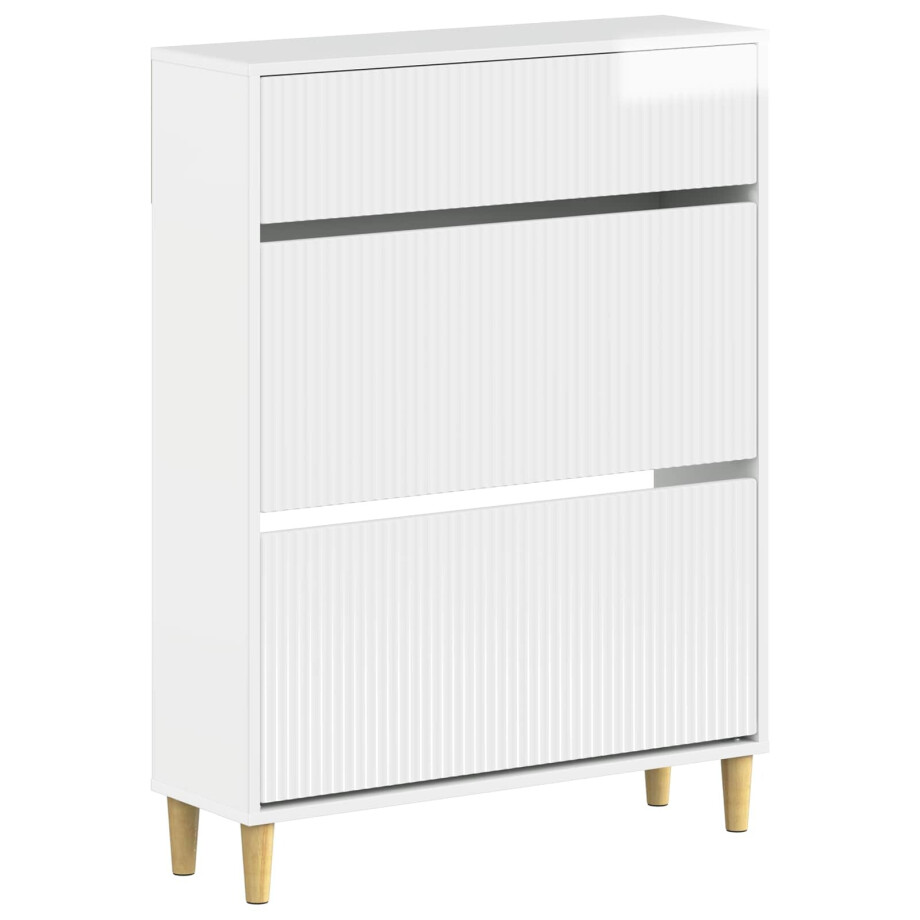 vidaXL Schoenenkast ARNHEM 78 x 24 x 103 cm Bewerkt hout Hoogglans Wit afbeelding 1