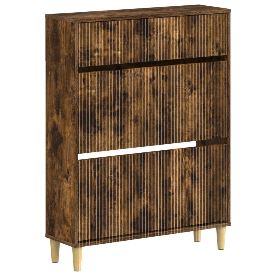 vidaXL Schoenenkast ARNHEM 78 x 24 x 103 cm Bewerkt hout Gerookt eiken afbeelding 1