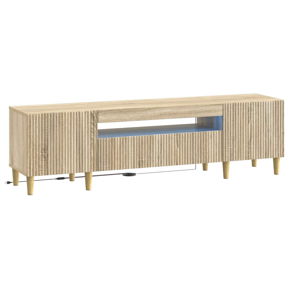 vidaXL LED tv-meubel Sonoma Eiken Bewerkt hout afbeelding 1