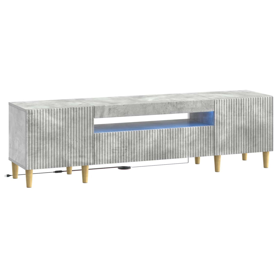 vidaXL LED tv-meubel Betongrijs Bewerkt hout afbeelding 1