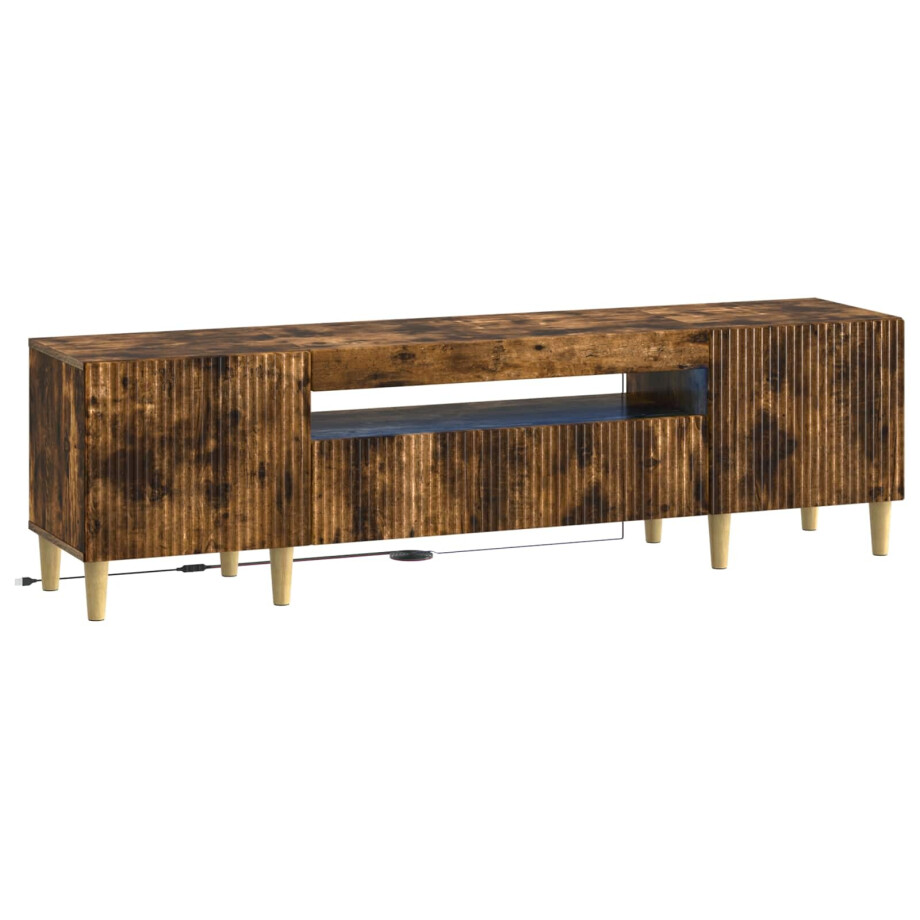 vidaXL LED tv-meubel Gerookt eiken Bewerkt hout afbeelding 1