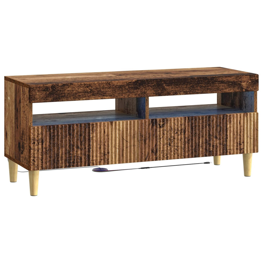 vidaXL LED tv-meubel Oud hout Bewerkt hout afbeelding 1