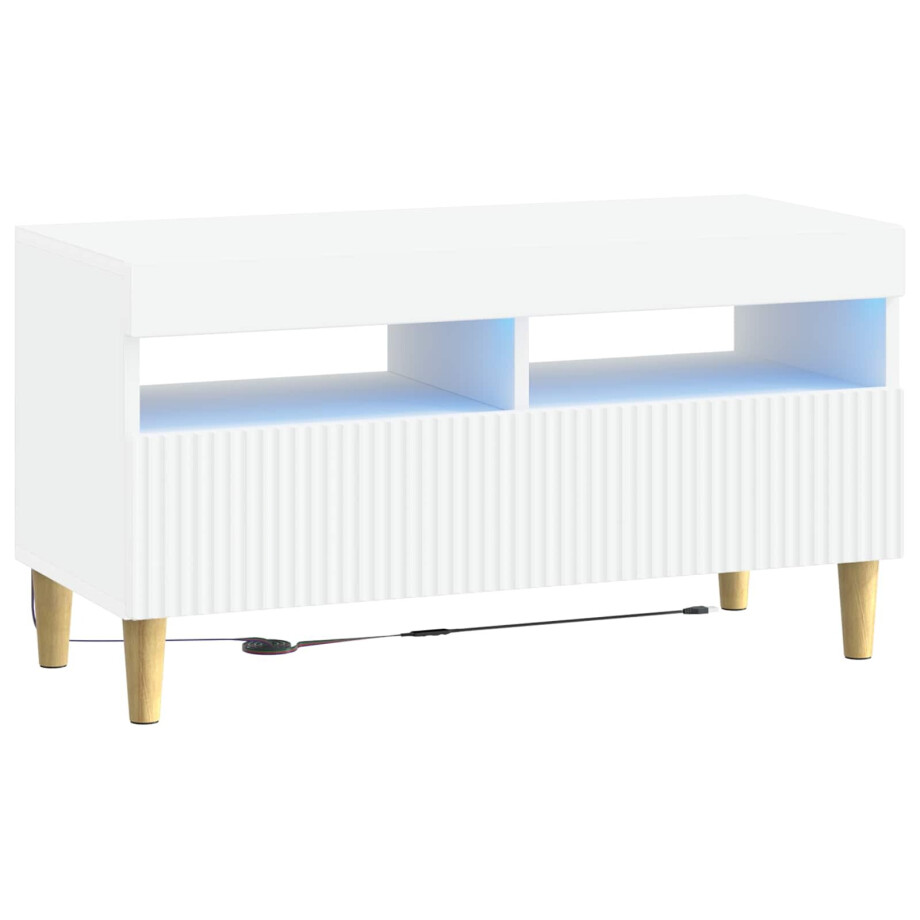 vidaXL LED tv-meubel Wit Bewerkt hout vidaXL LED tv-meubel Wit Bewerkt hout afbeelding 1