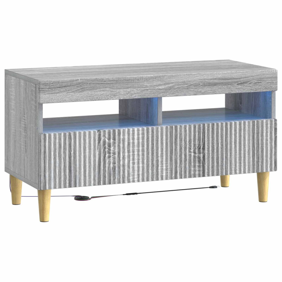 vidaXL LED tv-meubel Grijs Sonoma Bewerkt hout vidaXL LED tv-meubel Grijs Sonoma Bewerkt hout afbeelding 1