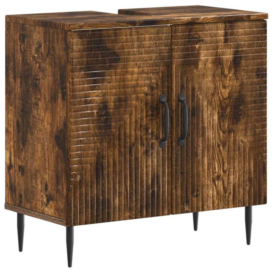 vidaXL Badkamer wastafelkast HAARLEM Gerookt eiken 59,5 x 31,5 x 59 cm vidaXL Badkamer wastafelkast HAARLEM Gerookt eiken 59,5 x 31,5 x 59 cm afbeelding 1