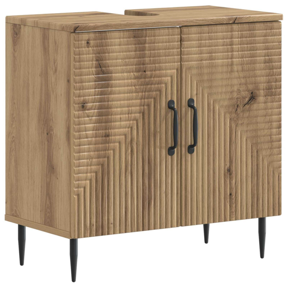 vidaXL Badkamer wastafelkast HAARLEM Artisanaal eiken vidaXL Badkamer wastafelkast HAARLEM Artisanaal eiken afbeelding 1
