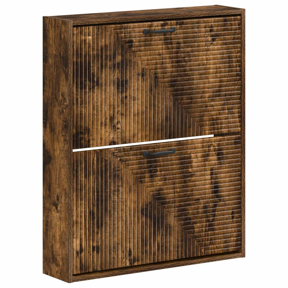 vidaXL Wandgemonteerde Schoenkast HAARLEM 71 x 17 x 86 cm Bewerkt hout afbeelding 1