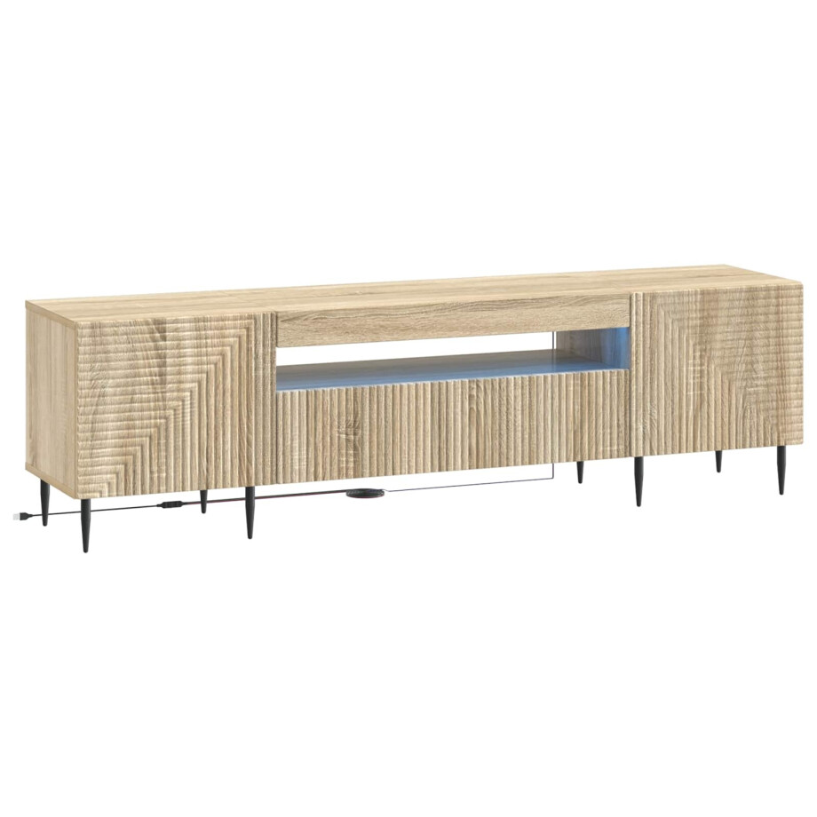 vidaXL LED tv-meubel Sonoma Eiken Bewerkt hout afbeelding 1