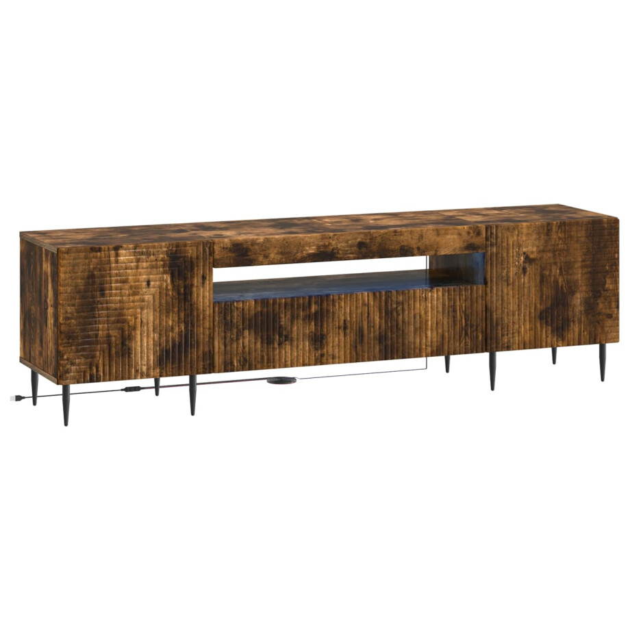 vidaXL LED tv-meubel Gerookt eiken Bewerkt hout afbeelding 1
