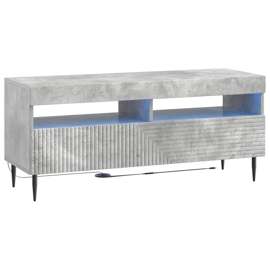 vidaXL LED tv-meubel Betongrijs Bewerkt hout afbeelding 1