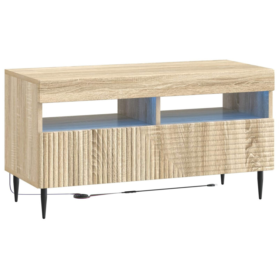 vidaXL LED tv-meubel Sonoma Eiken Bewerkt hout afbeelding 1