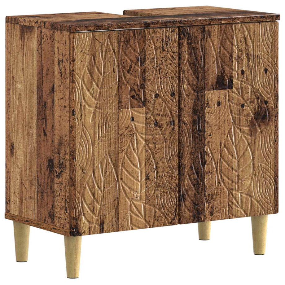 vidaXL Badkamer wastafelkast DELFT Oud hout 59,5 x 31,5 x 59 cm vidaXL Badkamer wastafelkast DELFT Oud hout 59,5 x 31,5 x 59 cm afbeelding 1