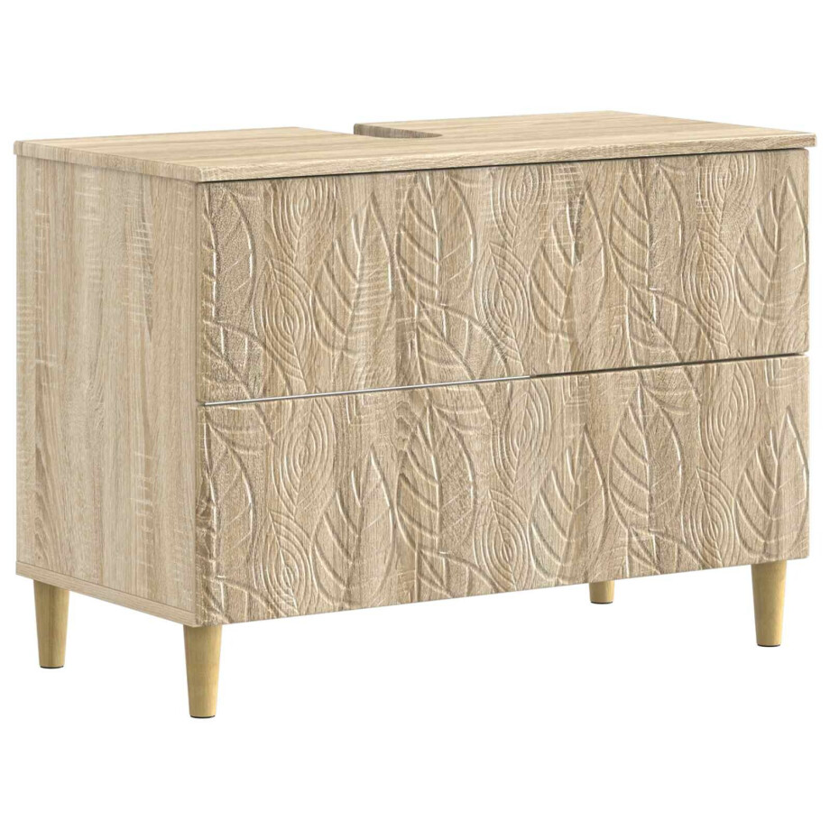 vidaXL Badkamer wastafelkast DELFT Sonoma Eiken 82 x 41 x 59 cm vidaXL Badkamer wastafelkast DELFT Sonoma Eiken 82 x 41 x 59 cm afbeelding 1