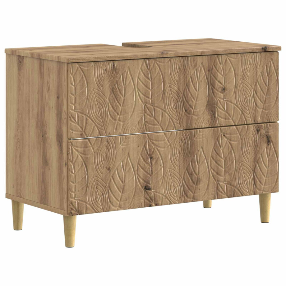 vidaXL Badkamer wastafelkast DELFT Artisanaal eiken 82 x 41 x 59 cm vidaXL Badkamer wastafelkast DELFT Artisanaal eiken 82 x 41 x 59 cm afbeelding 1