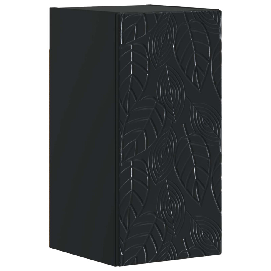 vidaXL Badkamer wandkast DELFT Zwart 30 x 31 x 59 cm Bewerkt hout vidaXL Badkamer wandkast DELFT Zwart 30 x 31 x 59 cm Bewerkt hout afbeelding 1