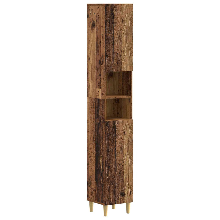 vidaXL Badkamerkast met Open Plank DELFT Oud hout 30 x 31 x 190 cm vidaXL Badkamerkast met Open Plank DELFT Oud hout 30 x 31 x 190 cm afbeelding 1