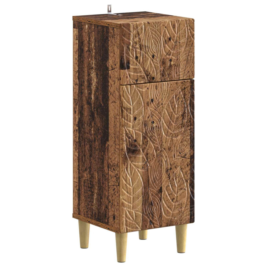 vidaXL Badkamer Opbergkast DELFT Oud hout 30 x 31 x 80 cm Bewerkt hout afbeelding 1