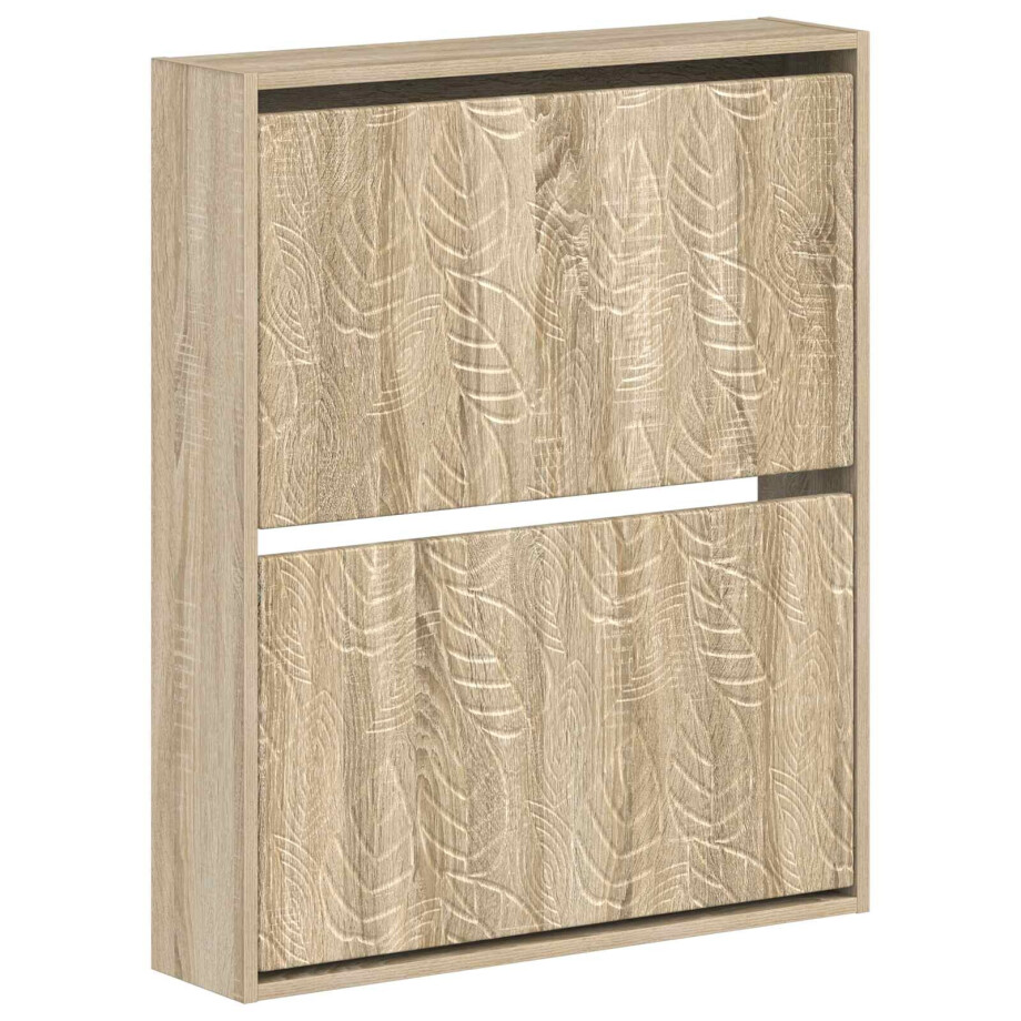 vidaXL Wandgemonteerde Schoenkast DELFT 71 x 17 x 86 cm Bewerkt hout afbeelding 1