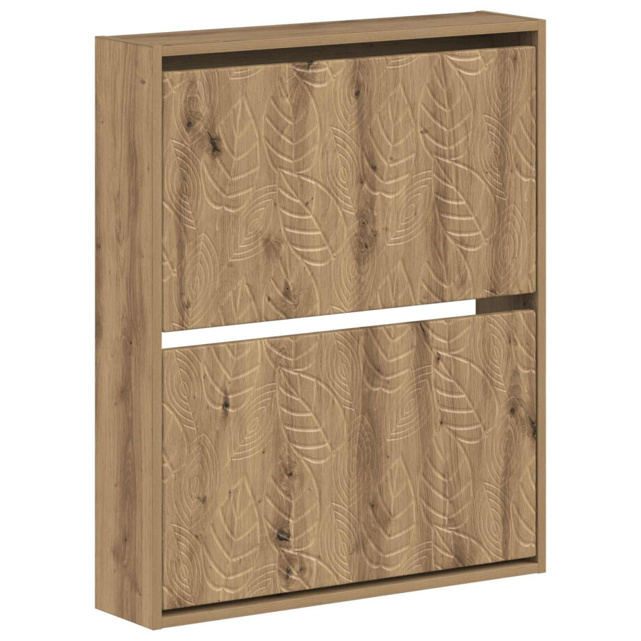 vidaXL Wandgemonteerde Schoenkast DELFT 71 x 17 x 86 cm Bewerkt hout afbeelding 1