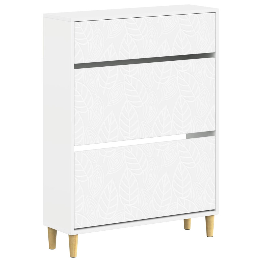 vidaXL Schoenenkast DELFT 78 x 24 x 103 cm Bewerkt hout Wit afbeelding 1