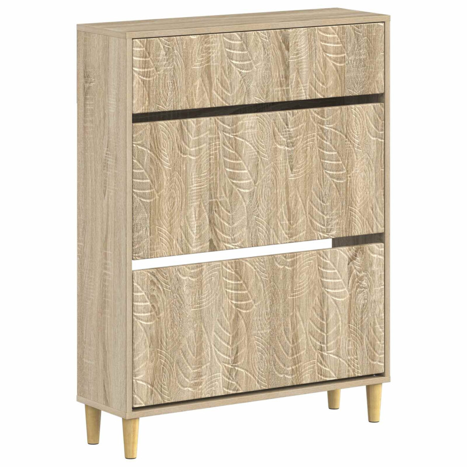 vidaXL Schoenenkast DELFT 78 x 24 x 103 cm Bewerkt hout Sonoma Eiken afbeelding 1