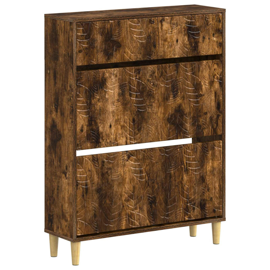 vidaXL Schoenenkast DELFT 78 x 24 x 103 cm Bewerkt hout Gerookt eiken afbeelding 1