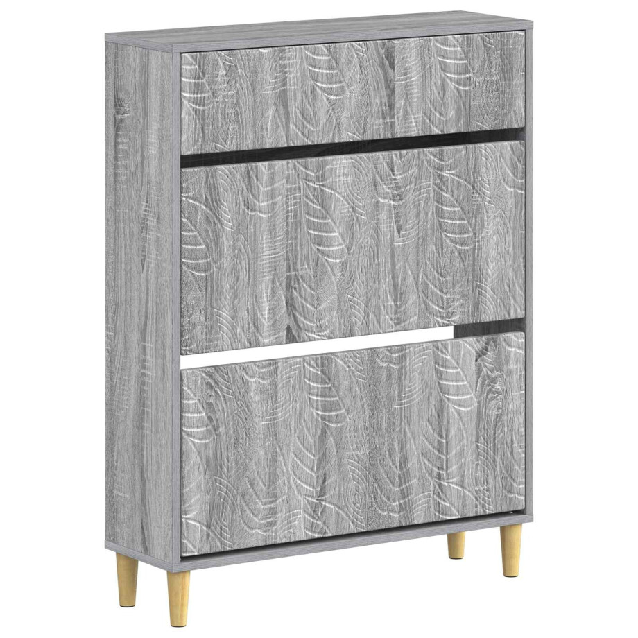 vidaXL Schoenenkast DELFT 78 x 24 x 103 cm Bewerkt hout Grijs Sonoma afbeelding 1