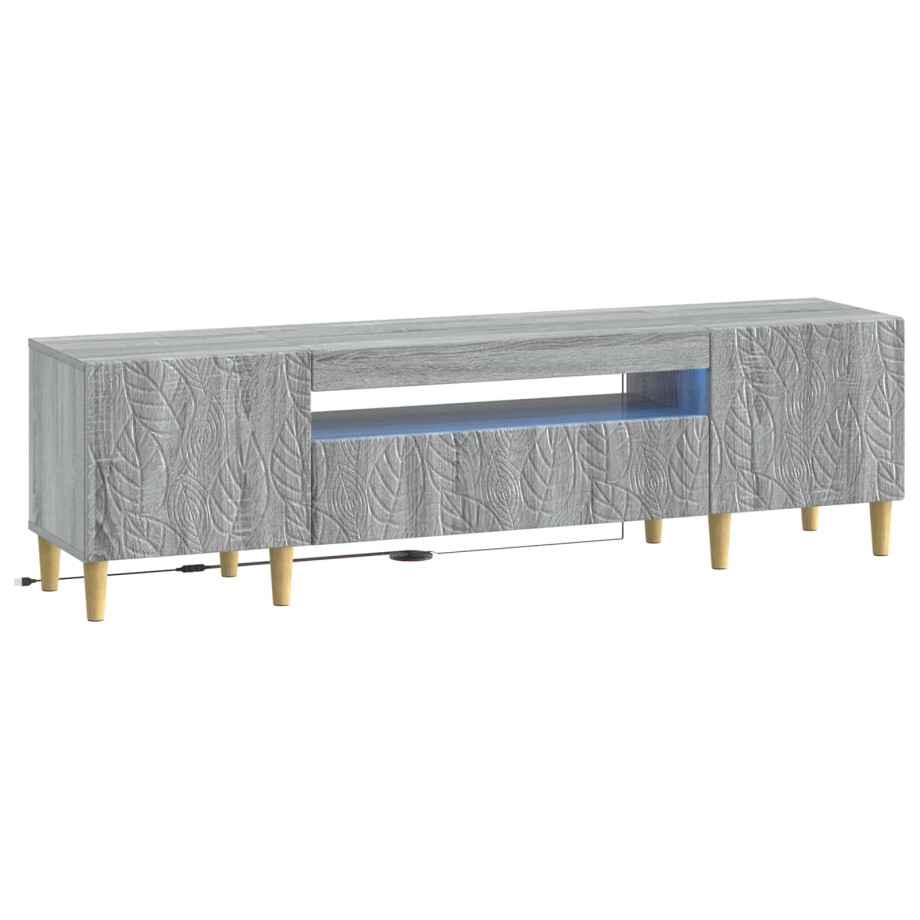 vidaXL LED tv-meubel Grijs Sonoma Bewerkt hout vidaXL LED tv-meubel Grijs Sonoma Bewerkt hout afbeelding 1
