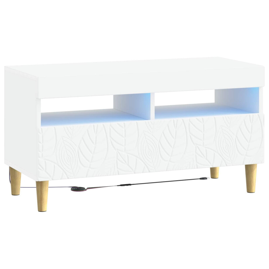 vidaXL LED tv-meubel Wit Bewerkt hout vidaXL LED tv-meubel Wit Bewerkt hout afbeelding 1