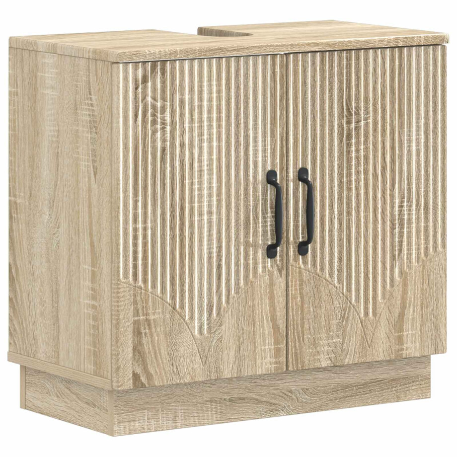 vidaXL Badkamer wastafelkast HOORN Sonoma Eiken 59,5 x 31,5 x 56 cm afbeelding 1