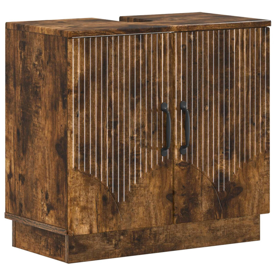 vidaXL Badkamer wastafelkast HOORN Gerookt eiken 59,5 x 31,5 x 56 cm vidaXL Badkamer wastafelkast HOORN Gerookt eiken 59,5 x 31,5 x 56 cm afbeelding 1