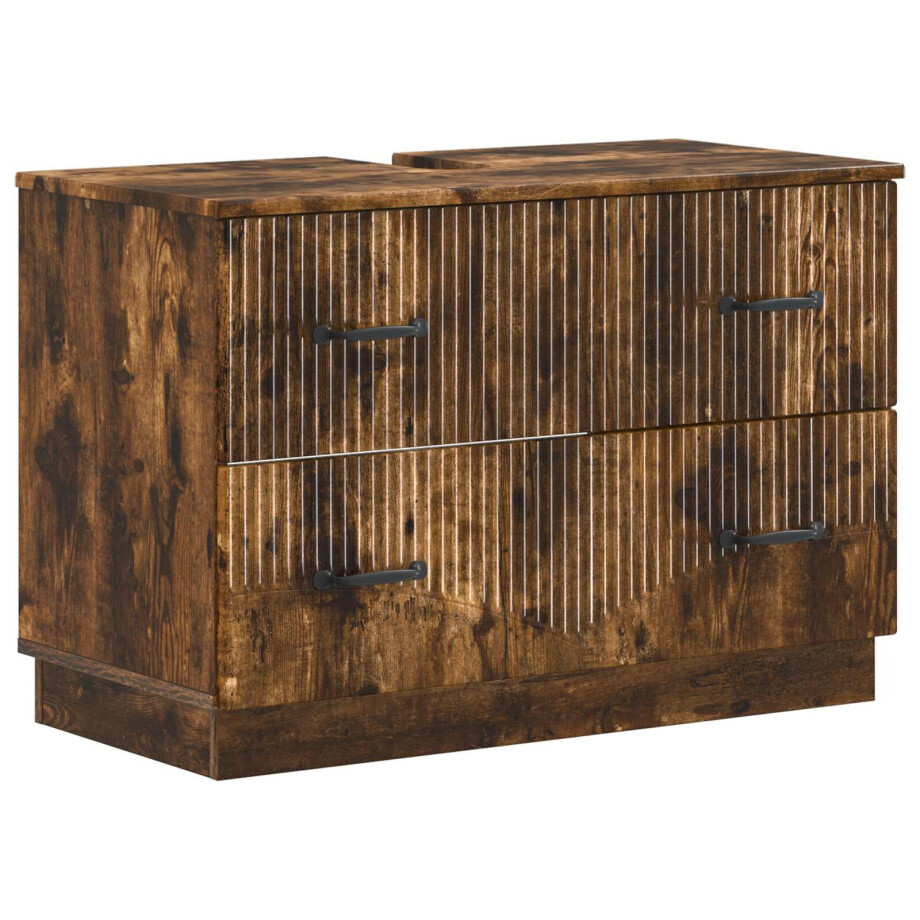 vidaXL Badkamer wastafelkast HOORN Gerookt eiken 82 x 41 x 56 cm vidaXL Badkamer wastafelkast HOORN Gerookt eiken 82 x 41 x 56 cm afbeelding 1