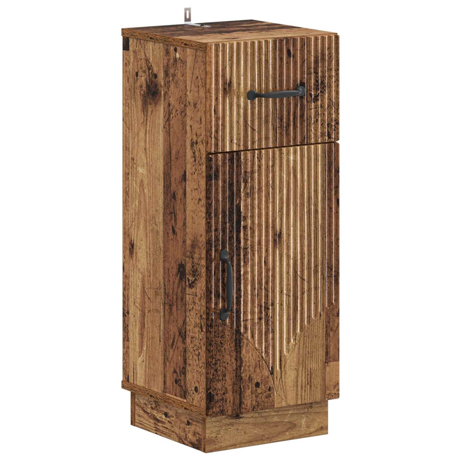 vidaXL Badkamer Opbergkast HOORN Oud hout 30 x 31 x 77 cm Bewerkt hout afbeelding 1