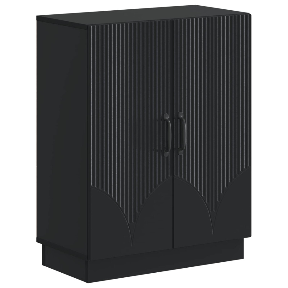 vidaXL Badkamer Opbergkast HOORN Zwart 59,5 x 31 x 77 cm Bewerkt hout afbeelding 1