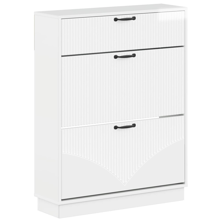 vidaXL Schoenenkast HOORN 78 x 24 x 100 cm Bewerkt hout Hoogglans Wit vidaXL Schoenenkast HOORN 78 x 24 x 100 cm Bewerkt hout Hoogglans Wit afbeelding 1