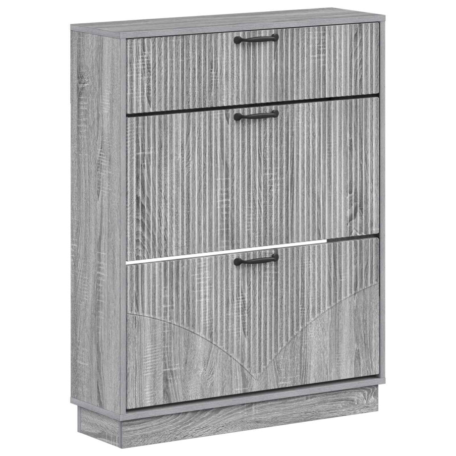 vidaXL Schoenenkast HOORN 78 x 24 x 100 cm Bewerkt hout Grijs Sonoma vidaXL Schoenenkast HOORN 78 x 24 x 100 cm Bewerkt hout Grijs Sonoma afbeelding 1