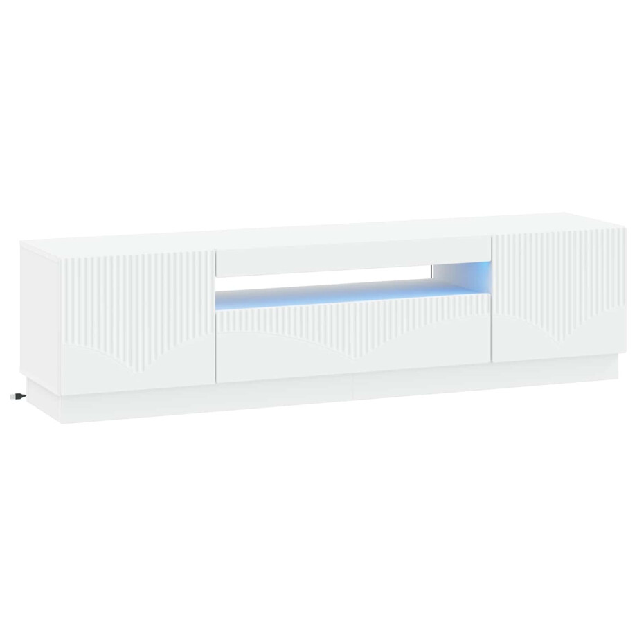 vidaXL LED tv-meubel Wit Bewerkt hout vidaXL LED tv-meubel Wit Bewerkt hout afbeelding 1