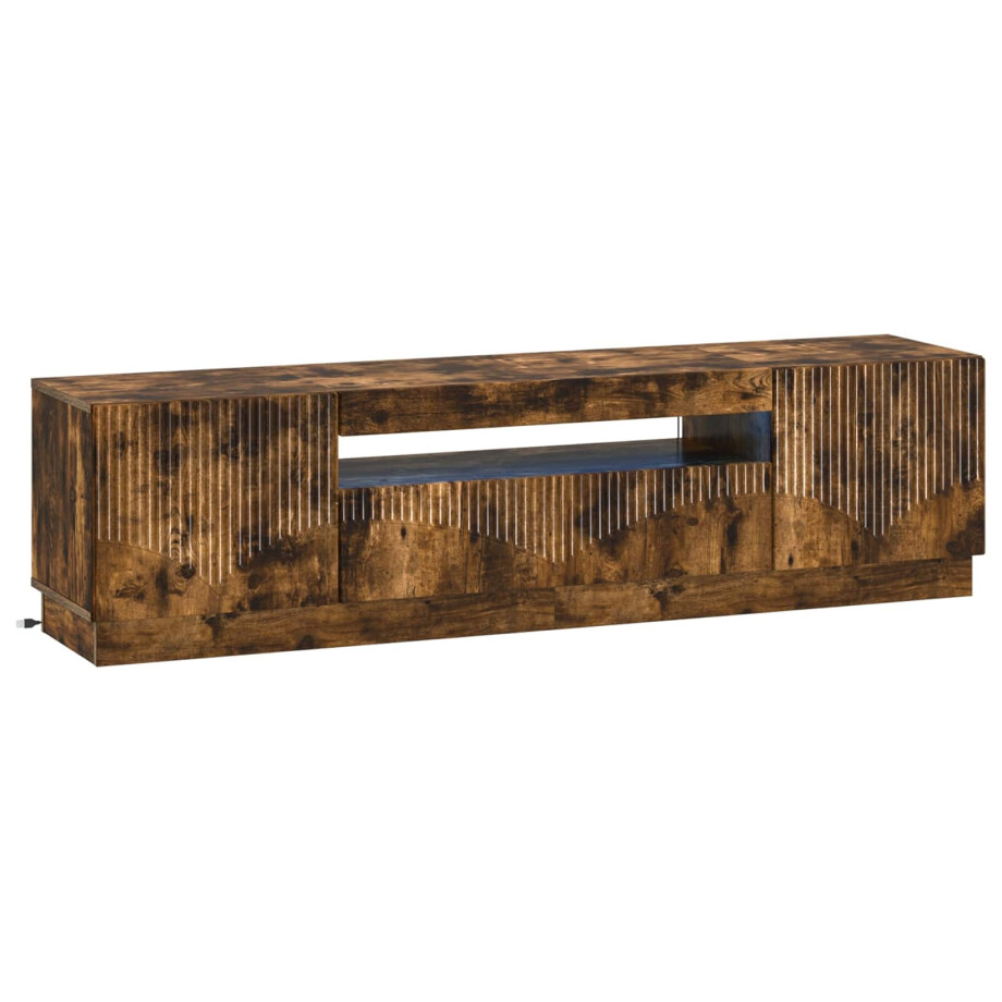 vidaXL LED tv-meubel Gerookt eiken Bewerkt hout afbeelding 1