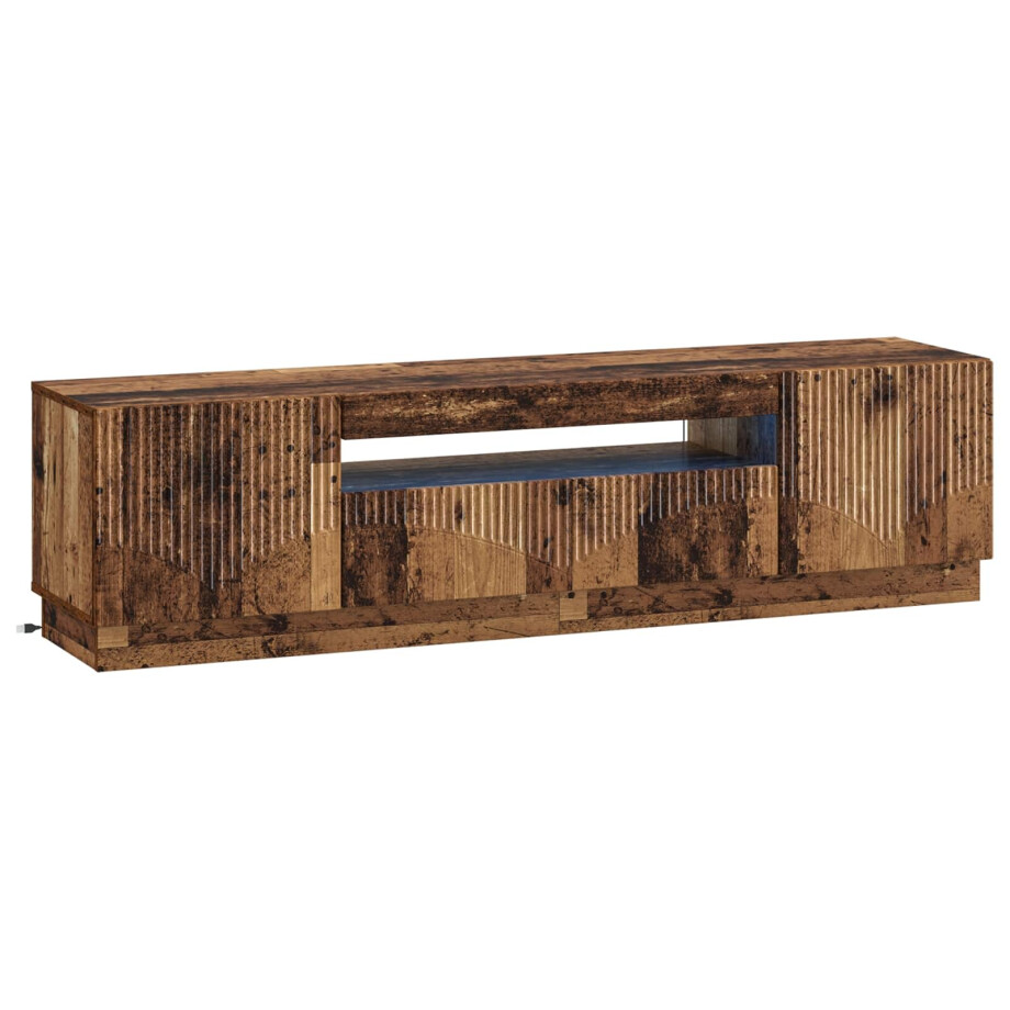vidaXL LED tv-meubel Oud hout Bewerkt hout afbeelding 1