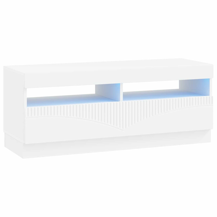 vidaXL LED tv-meubel Wit Bewerkt hout vidaXL LED tv-meubel Wit Bewerkt hout afbeelding 1