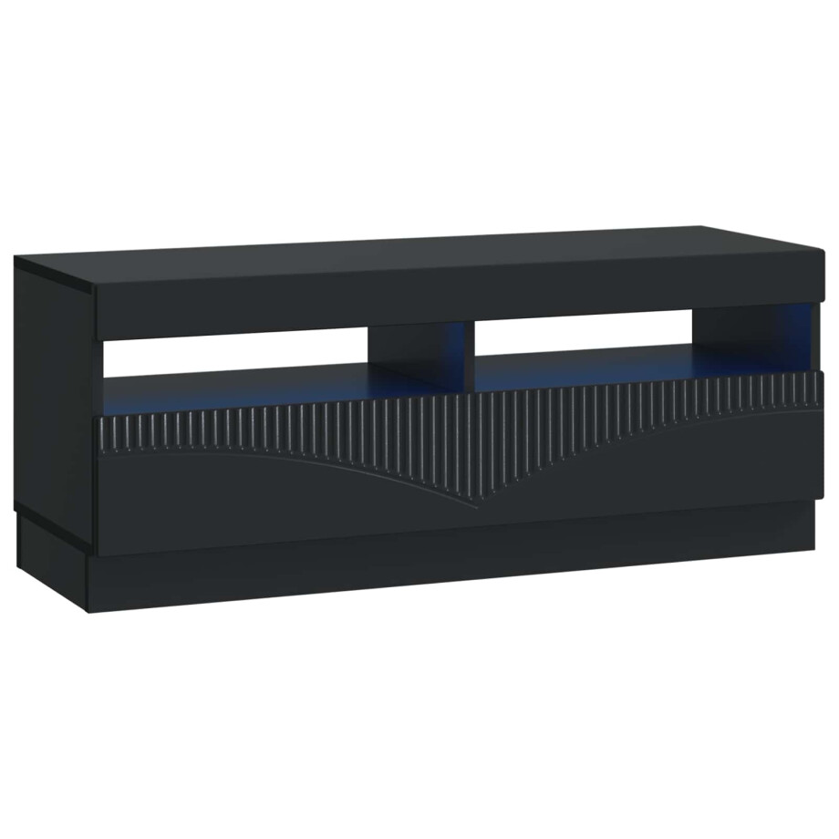 vidaXL LED tv-meubel Zwart Bewerkt hout afbeelding 1