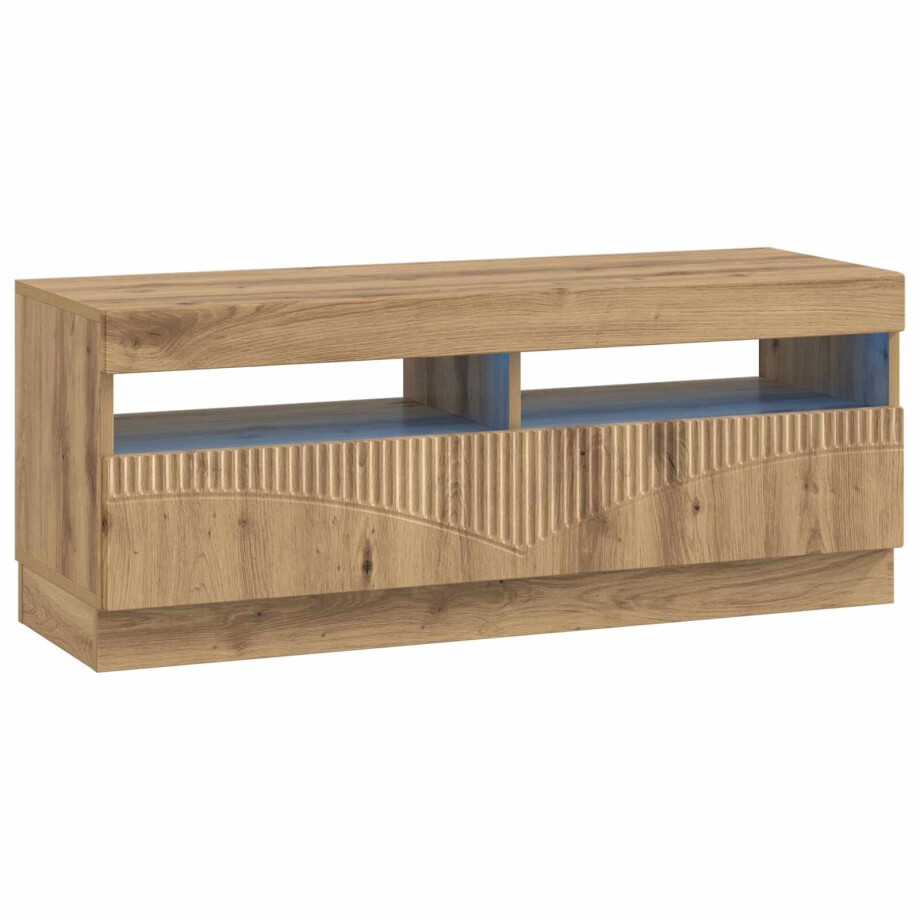 vidaXL LED tv-meubel Artisanaal eiken Bewerkt hout vidaXL LED tv-meubel Artisanaal eiken Bewerkt hout afbeelding 1
