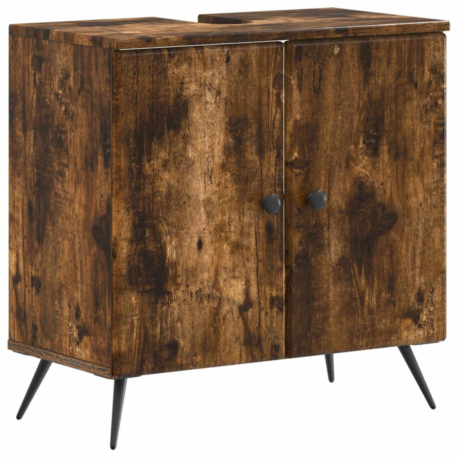 vidaXL Badkamer wastafelkast BREDA Gerookt eiken 59,5 x 31,5 x 59 cm vidaXL Badkamer wastafelkast BREDA Gerookt eiken 59,5 x 31,5 x 59 cm afbeelding 1