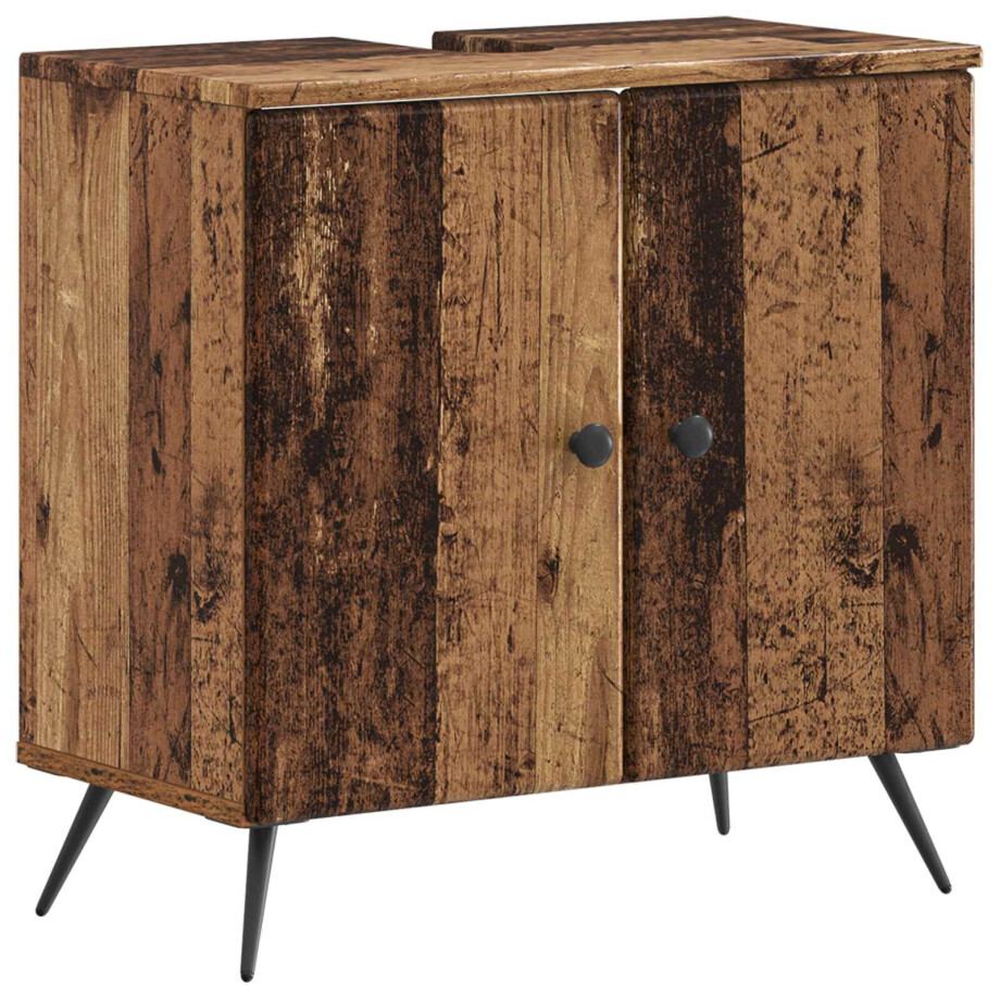 vidaXL Badkamer wastafelkast BREDA Oud hout 59,5 x 31,5 x 59 cm vidaXL Badkamer wastafelkast BREDA Oud hout 59,5 x 31,5 x 59 cm afbeelding 1