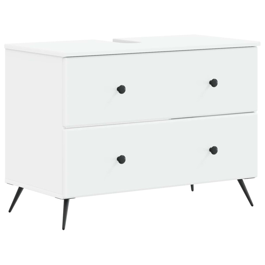 vidaXL Badkamer wastafelkast BREDA Wit 82 x 41 x 59 cm Bewerkt hout afbeelding 1
