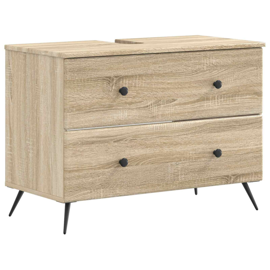 vidaXL Badkamer wastafelkast BREDA Sonoma Eiken 82 x 41 x 59 cm vidaXL Badkamer wastafelkast BREDA Sonoma Eiken 82 x 41 x 59 cm afbeelding 1