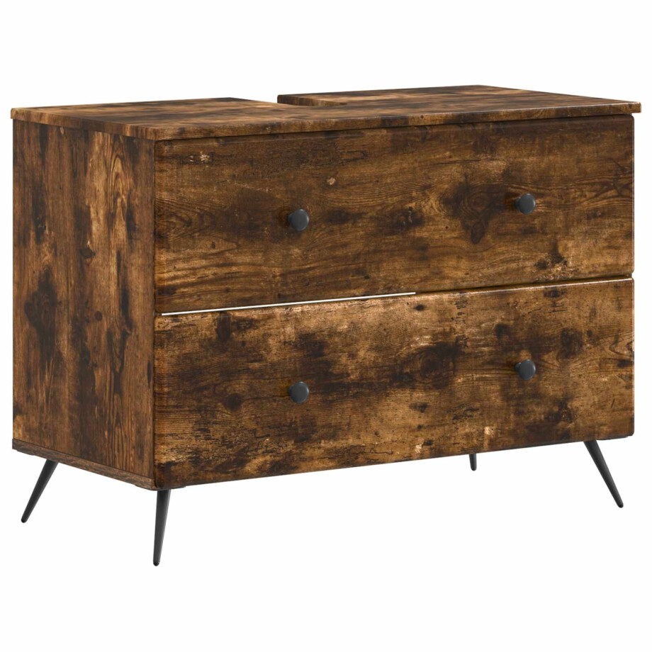 vidaXL Badkamer wastafelkast BREDA Gerookt eiken 82 x 41 x 59 cm vidaXL Badkamer wastafelkast BREDA Gerookt eiken 82 x 41 x 59 cm afbeelding 1
